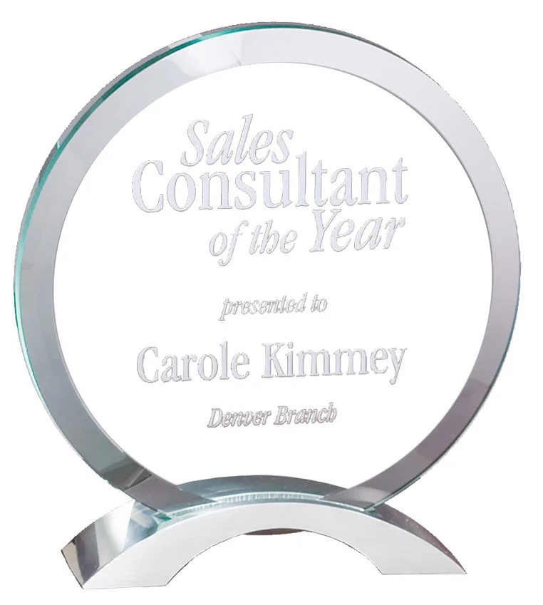 The Circleton Glass/Gold Award- 3 Sizes (Includes Engraving)