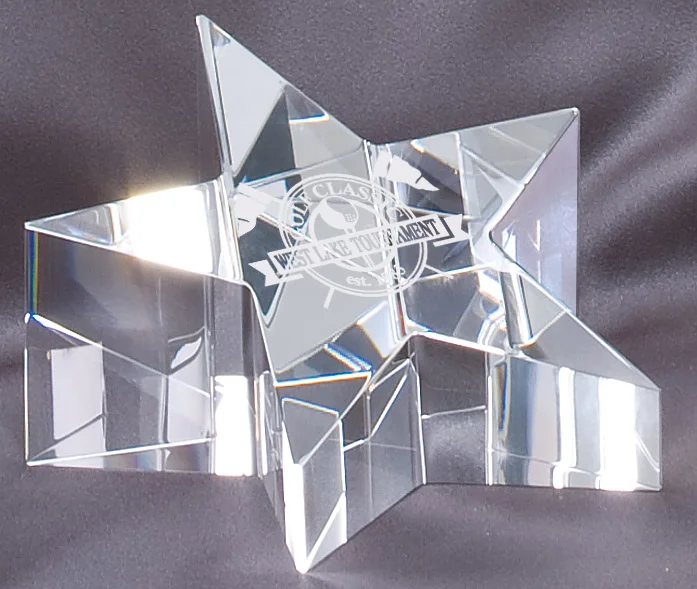 Star Crystal Paperweight 4.5"x2" (Includes Engraving)