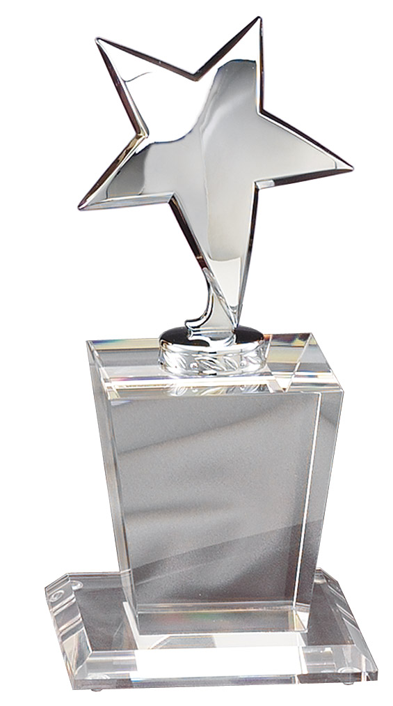 Crystal Silver Star- 2 Sizes (Includes Engraving)
