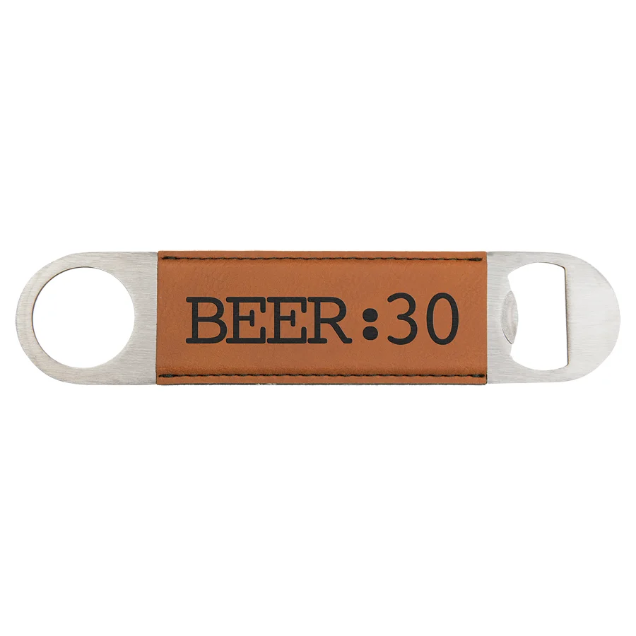 Leatherette Bottle Opener 1.5" x 7"- 9 Colors (Includes Engraving)