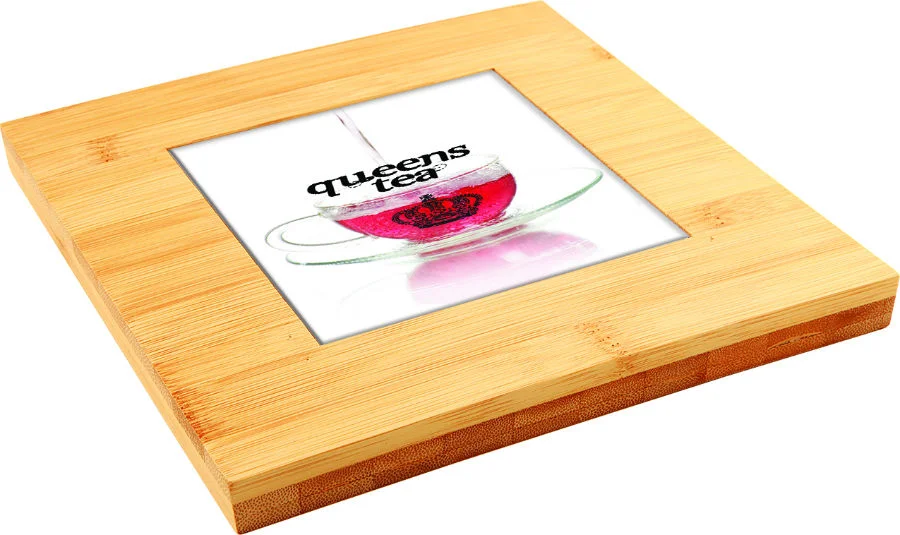 Bamboo Trivet with Recessed Area for Tile- 2 Sizes (Includes Sublimation/Engraving)