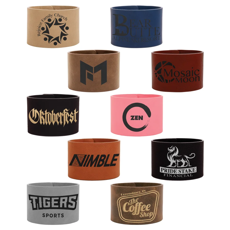 Wide Adult Leatherette Cuff Bracelet 9.5" x 2"- 10 Colors (Includes Engraving)