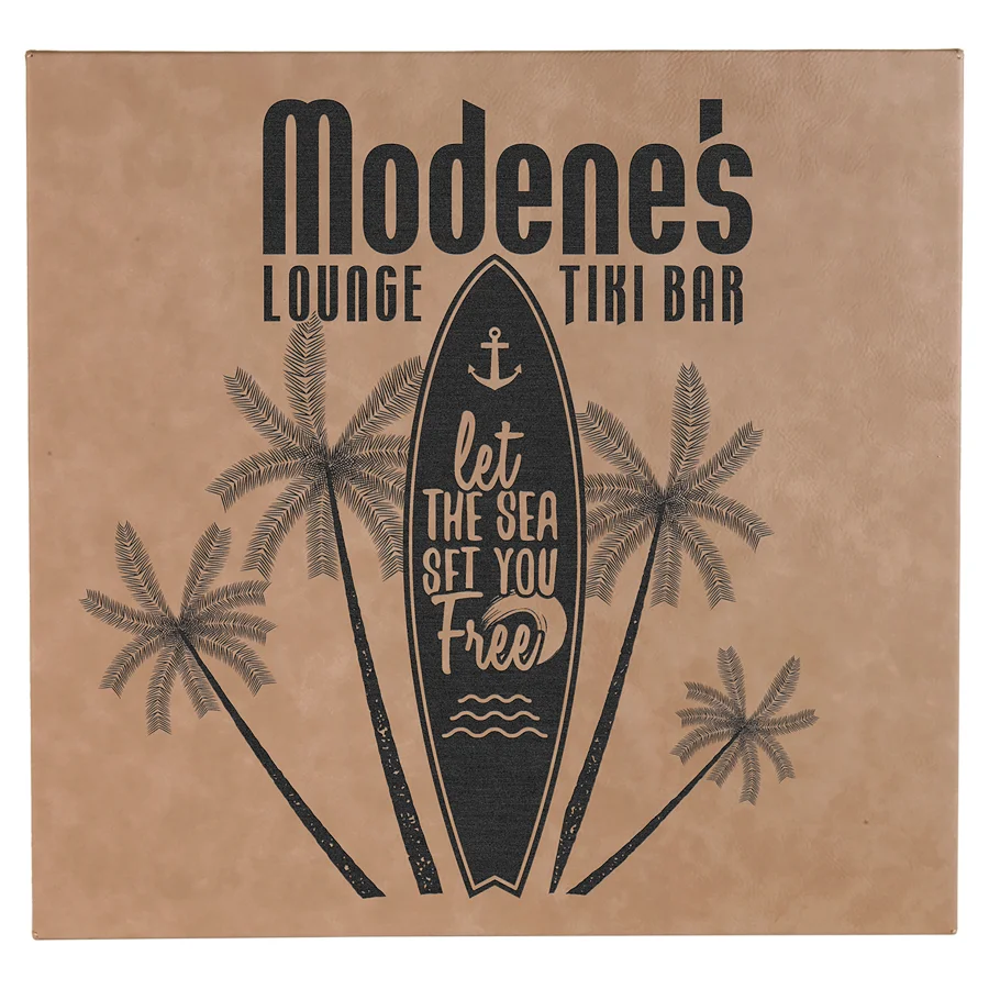 Light Brown Leatherette Wall Art (Includes Artwork/Engraved/Personalized)
