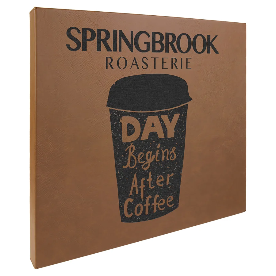 Dark Brown Leatherette Wall Art (Includes Artwork/Engraved/Personalized)