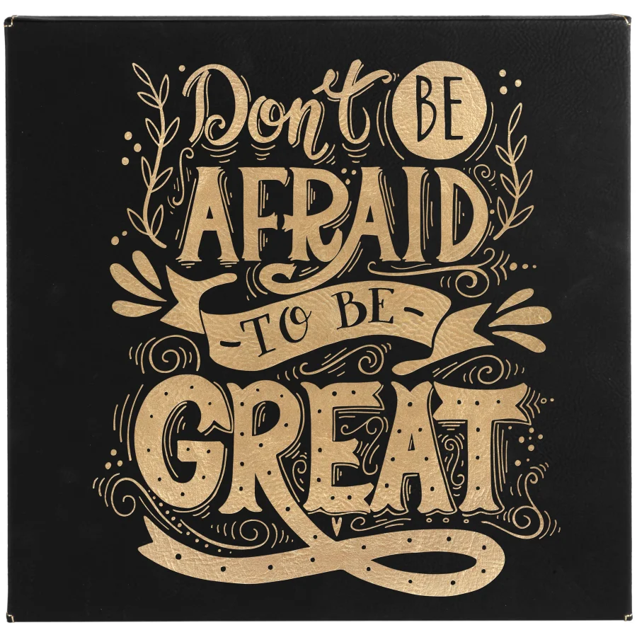 Black/Gold Leatherette Wall Art (Includes Artwork/Engraved/Personalized)