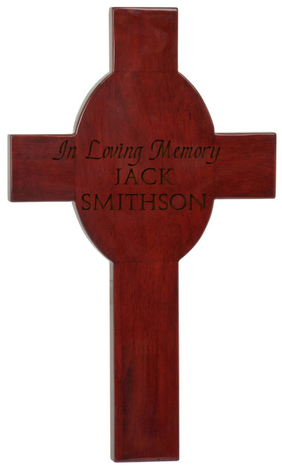 8" x 13.625" Rosewood Piano Finish Cross (Includes Engraving)