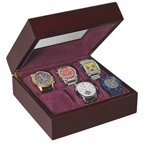 Alpine Deluxe 6-Watch Box 8" x 7.75" x 3.75" (Includes Engraving on Box)