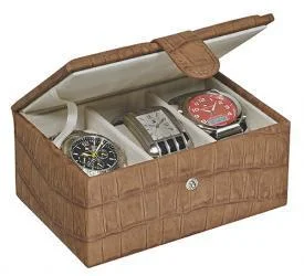 Alpine Leatherette 3-Watch Box (Includes Engraving)