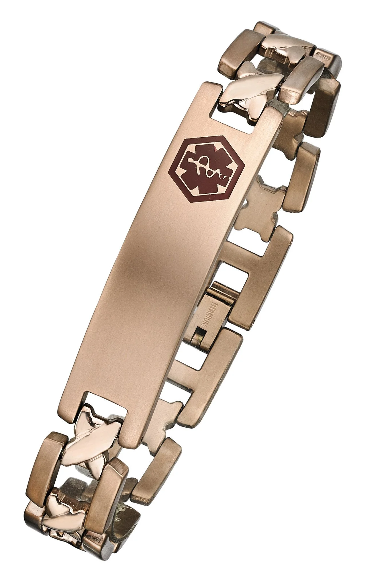 Alpine Rose Gold Plated Titanium Medical ID Bracelet- long
