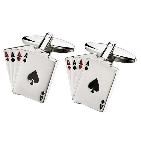 Alpine Aces Poker Cards Cufflink Set