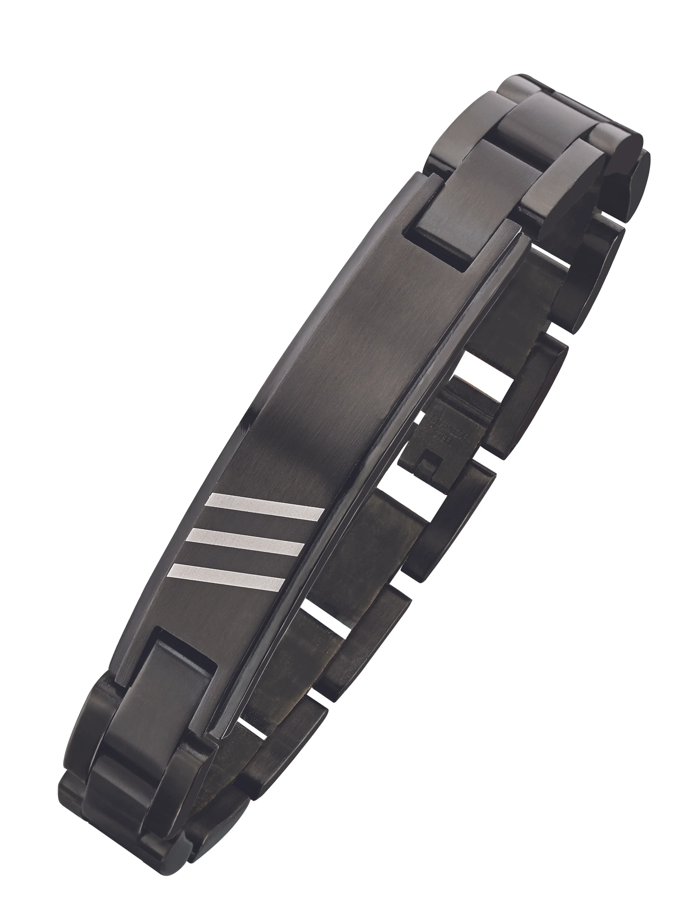 Black Stainless Steel Bracelet 8.5"