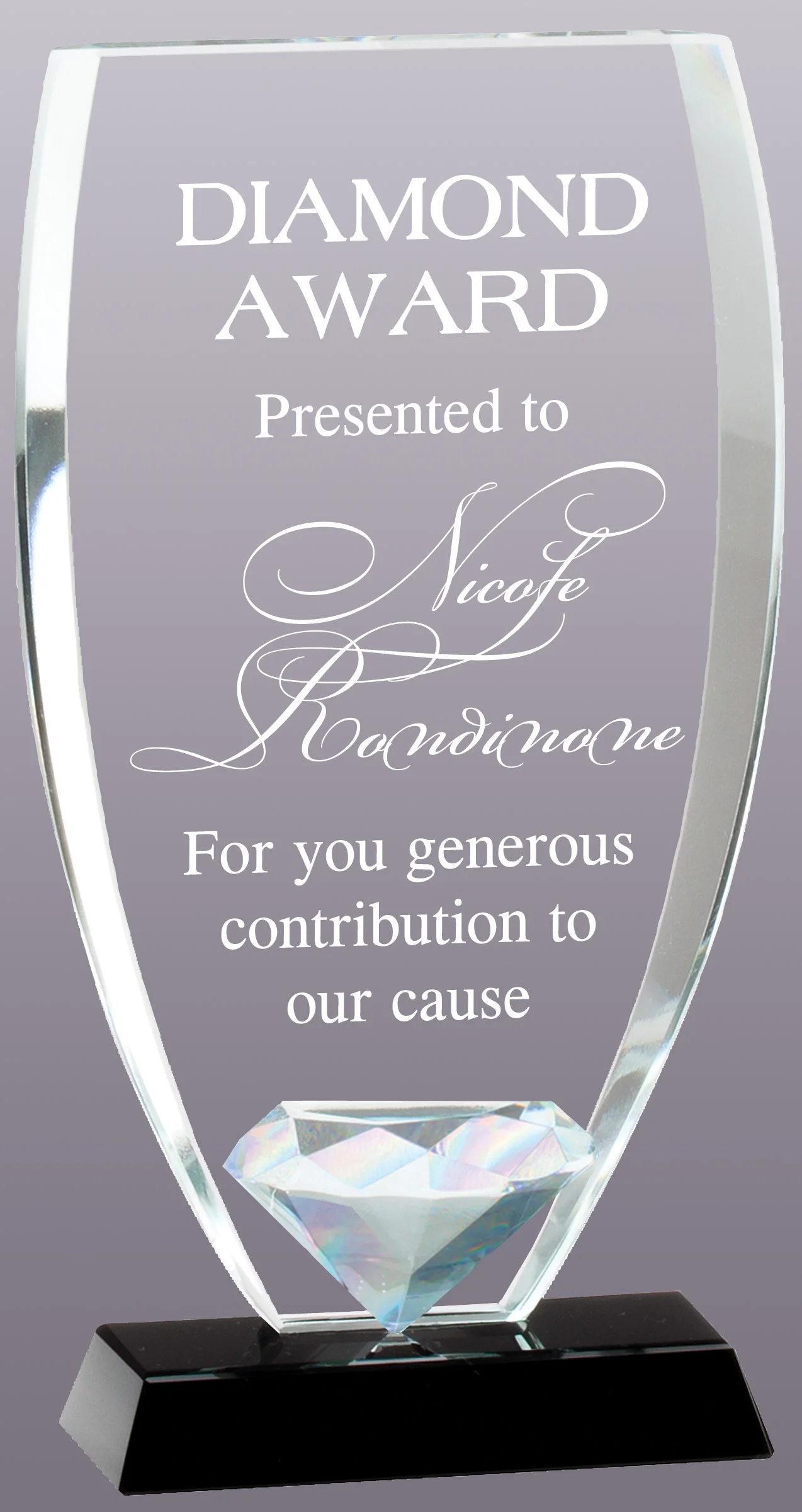 The Diamond Award- 3 Sizes (Engraving Included)