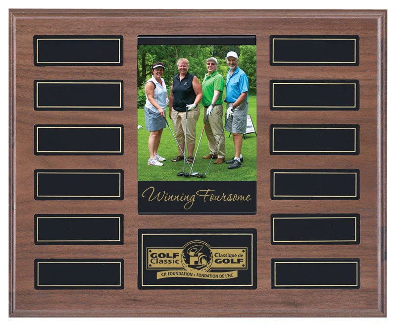 Walnut Annual Golf Photo Plaque 10.5" x 13" (Includes Header Engraving)