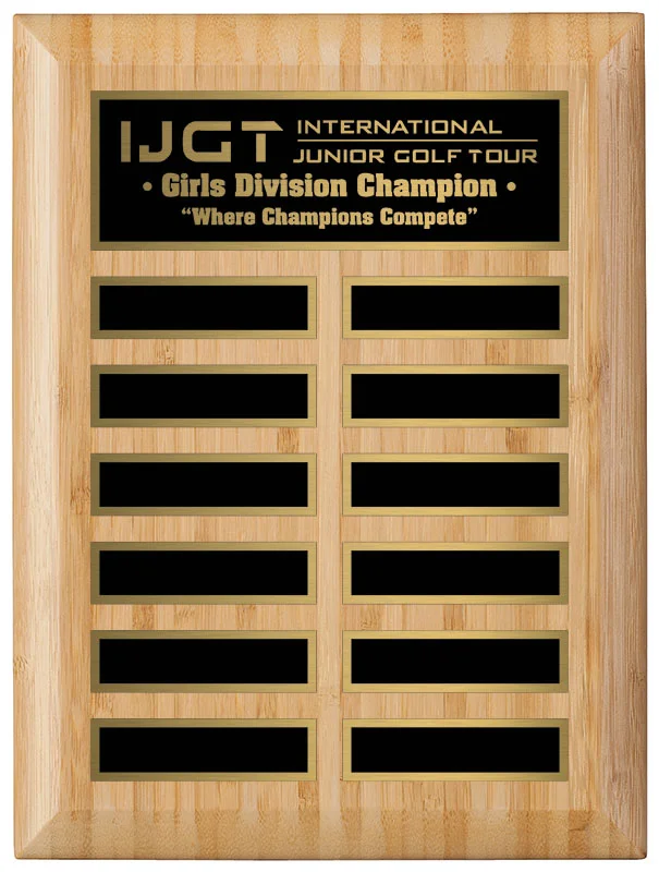 Bamboo Annual Golf Plaque- 2 Sizes (Includes Header Engraving)
