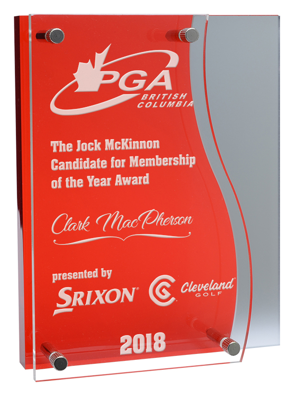 Malibu Red Golf Acrylic Award- 3 Sizes (Engraving Included)