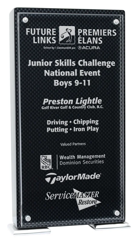 Vista Carbon Fiber Golf Acrylic Award 7.25"x4 5/8" (Engraving Included)