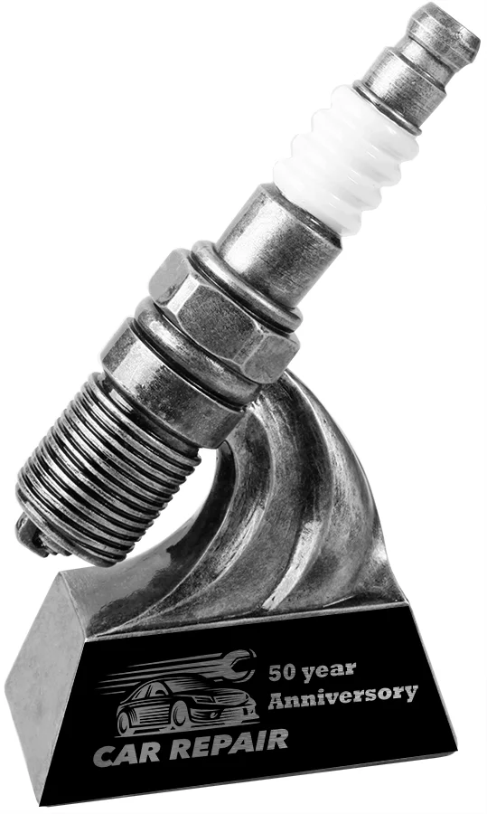 Silver Spark Plug Trophy  (Includes Engraving)