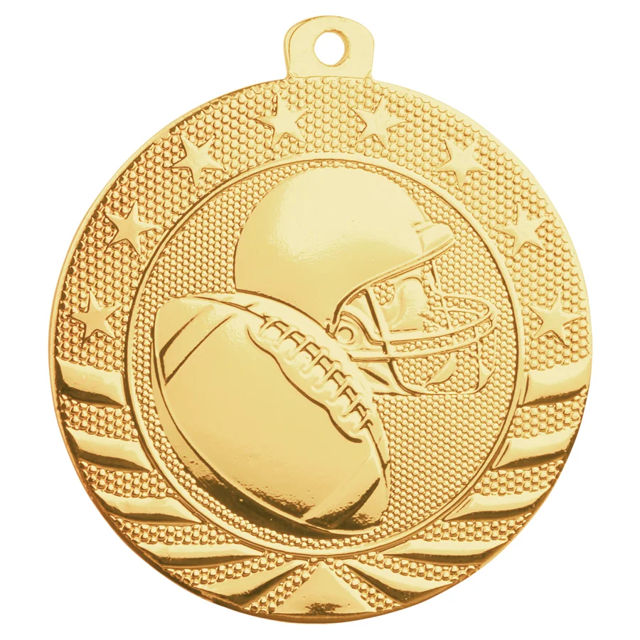 2" Bright Football Starbrite Medal (Includes Ribbon)