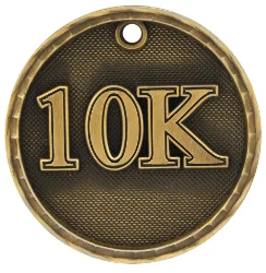 2" Antique 3D 10k Running Medal (Includes Ribbon)