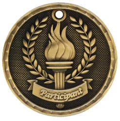 2" Antique 3D Participant Medal (Includes Ribbon)