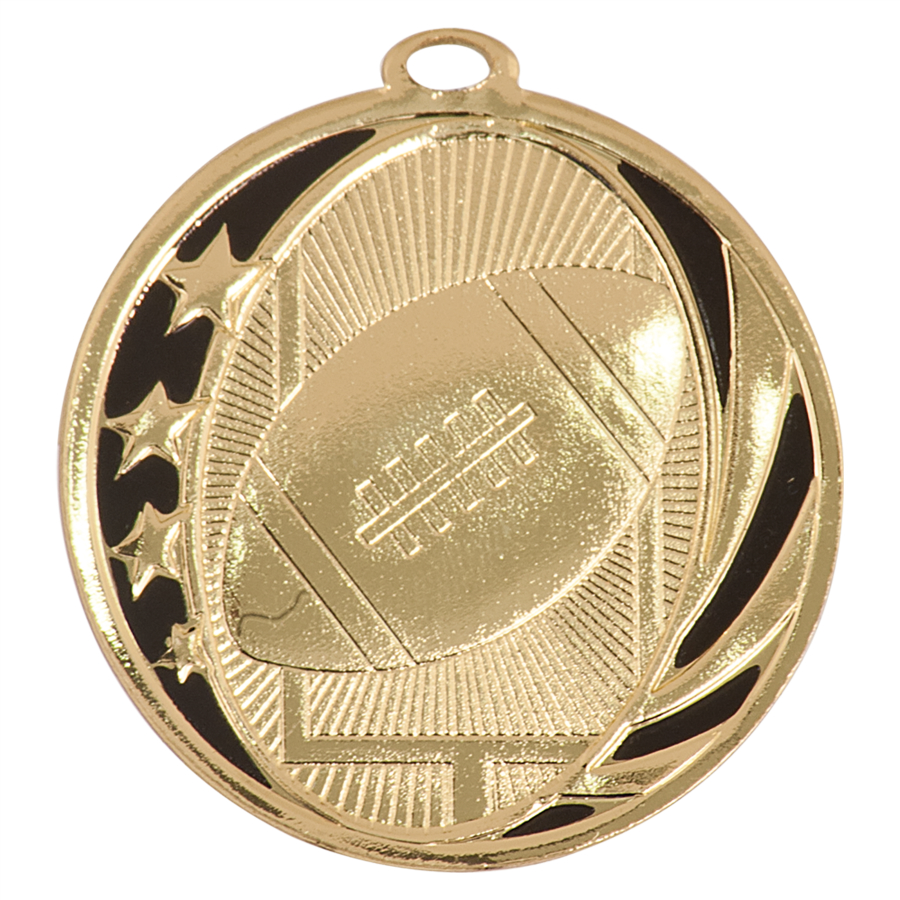 Football Midnite Medal 2" (Includes Ribbon)