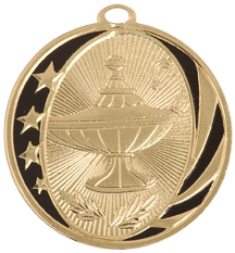 Lamp of Knowledge Midnite Medal 2" (Includes Ribbon)