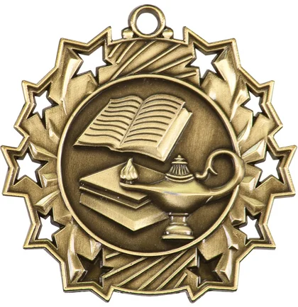 Lamp of Knowledge Ten Star Medal 2.25" (Includes Ribbon)