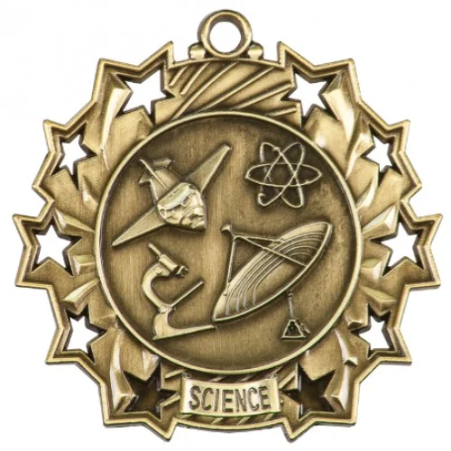 Science Ten Star Medal 2.25" (Includes Ribbon)