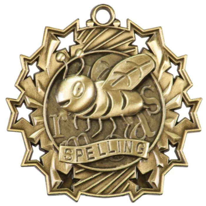 Spelling Bee Ten Star Medal 2.25" (Includes Ribbon)
