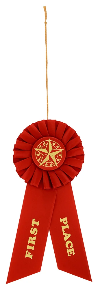 1st Place Red /Placing Rosette Ribbon 8.25"