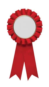 Red Rosette 6.5" (with Custom Sticker)