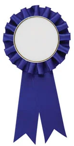 Blue Rosette 6.5" (with Custom Sticker)