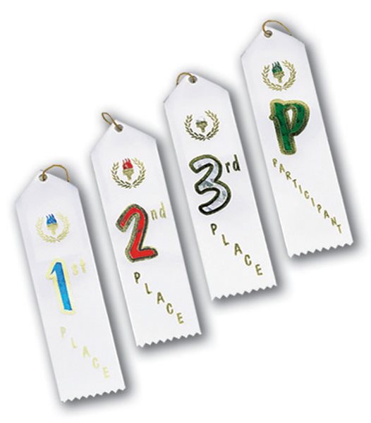 Placing Ribbons Card on Back White 2"x7.5"