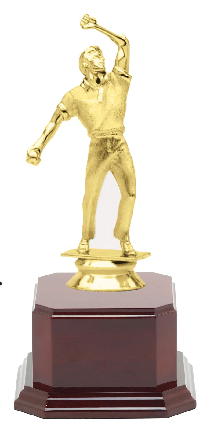 Cricket Award-Bowler Rosewood Base 8" (Includes Engraving)