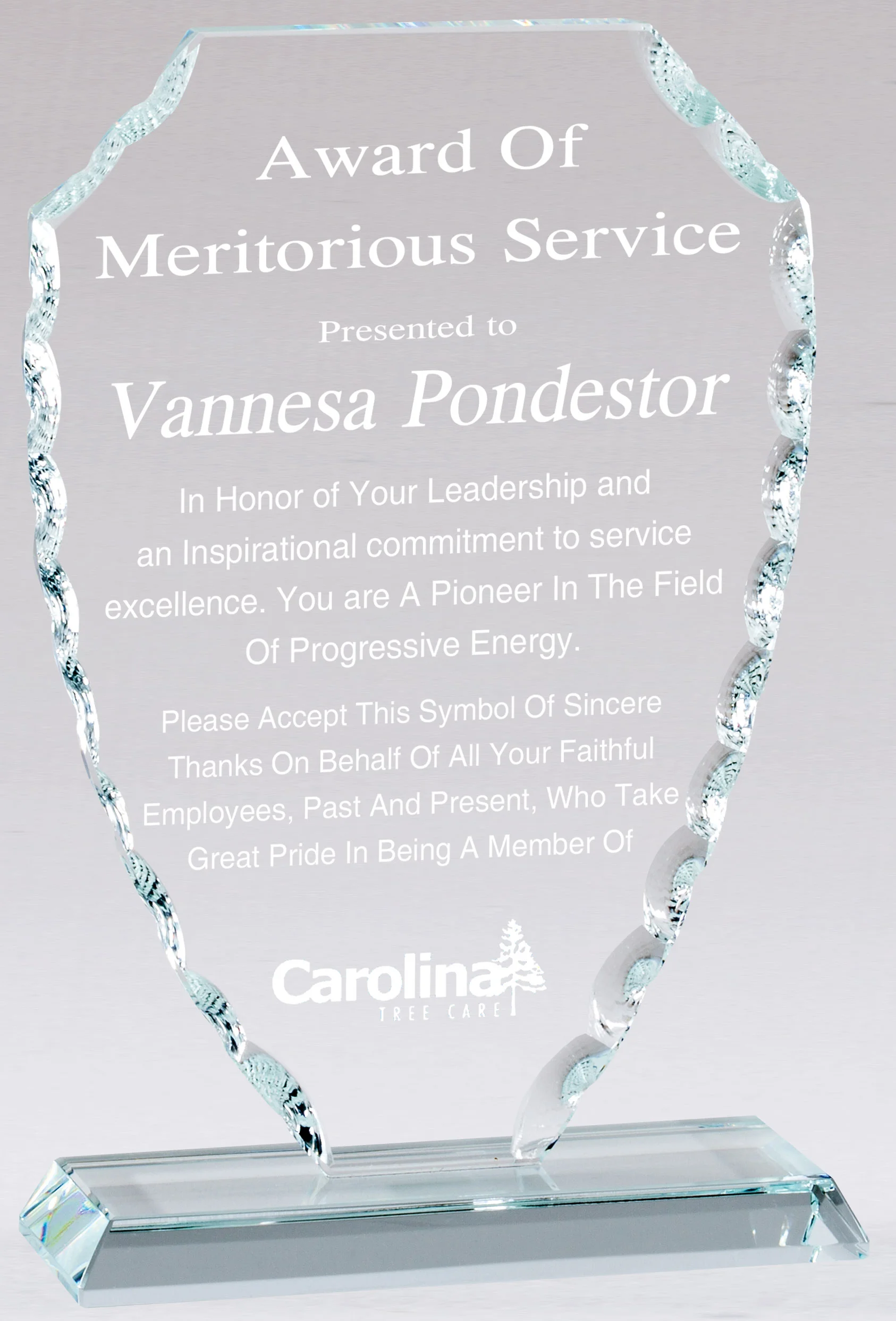 Faceted Glass Shield Award- 3 Sizes (Includes Engraving)