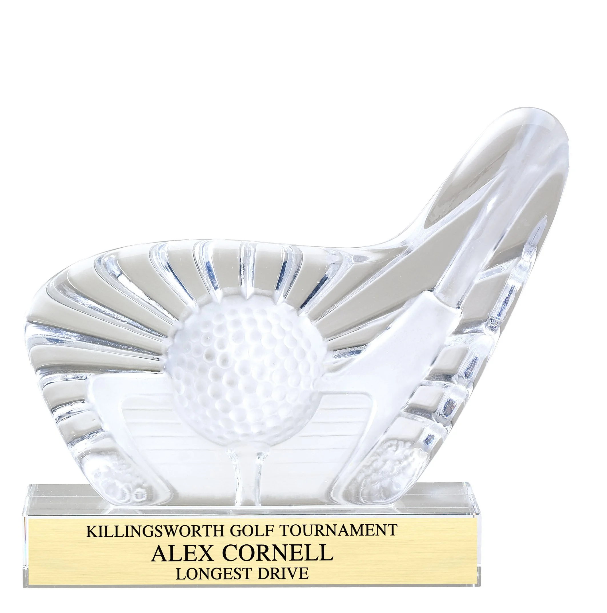Golf Club Sculptured Glass Award- 2 Sizes (Includes Engraving)
