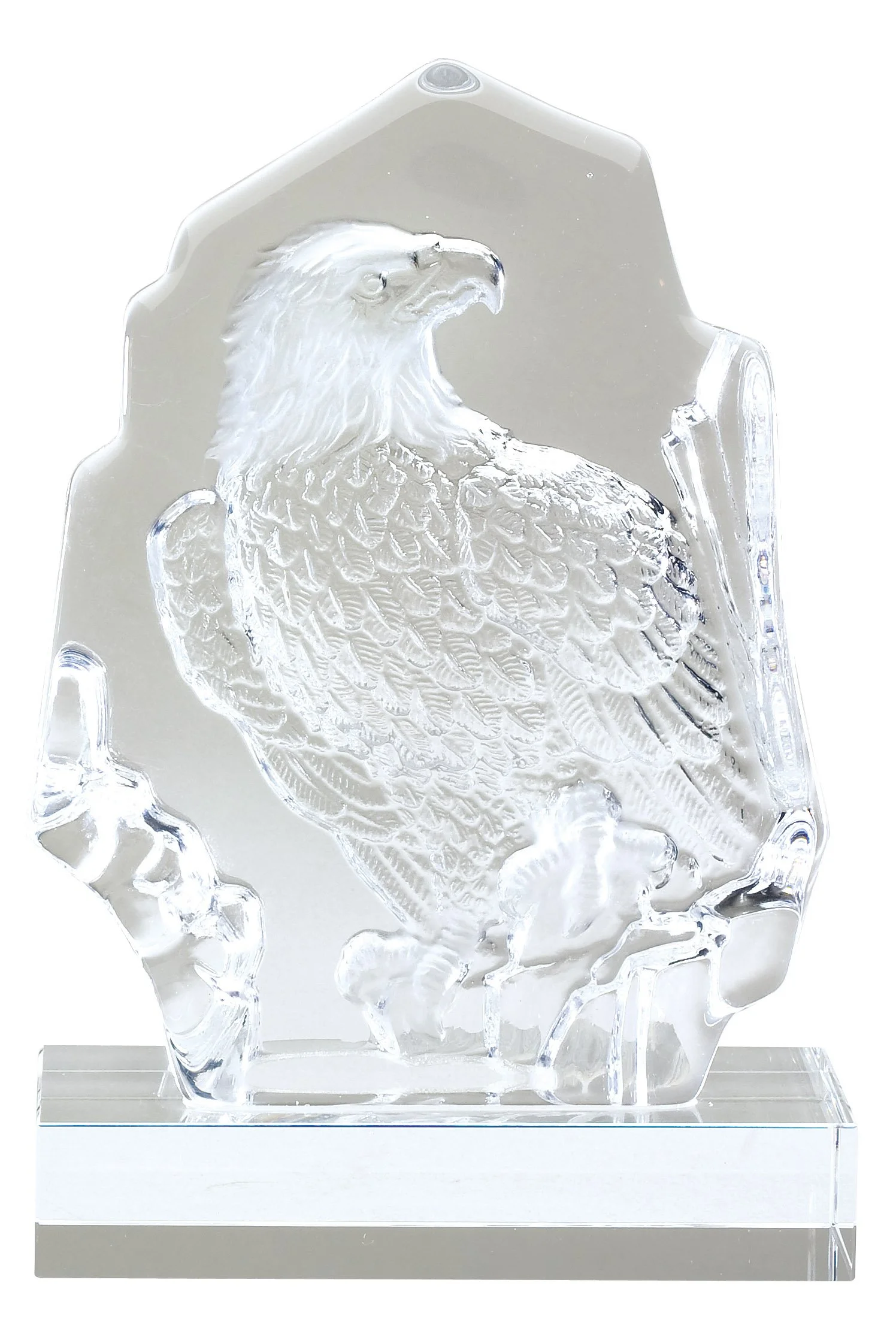Eagle Head Glass Sculptured- 2 Sizes (Includes Engraving)