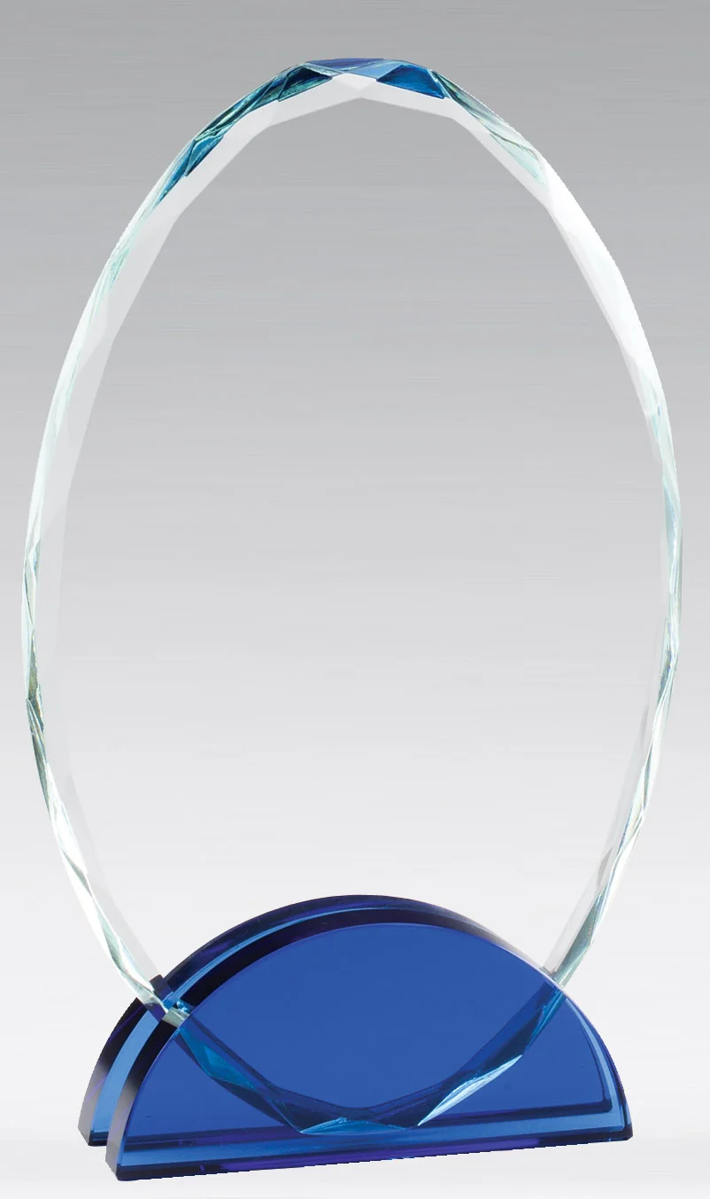The Kelowna Crystal Award Blue- 3 Sizes (Engraving Included)