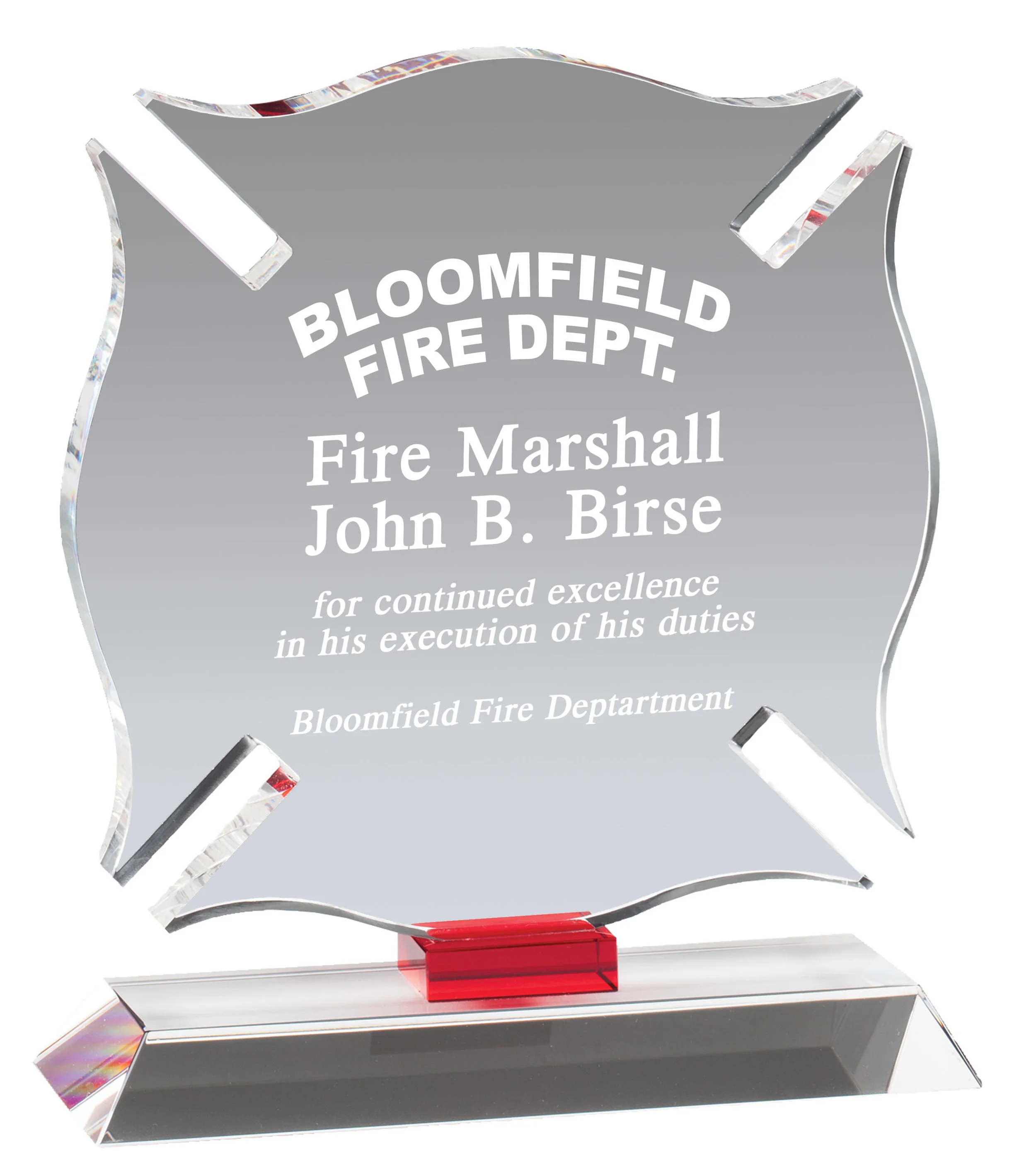 Firefighter Crystal Award 7.75" (Includes Engraving)