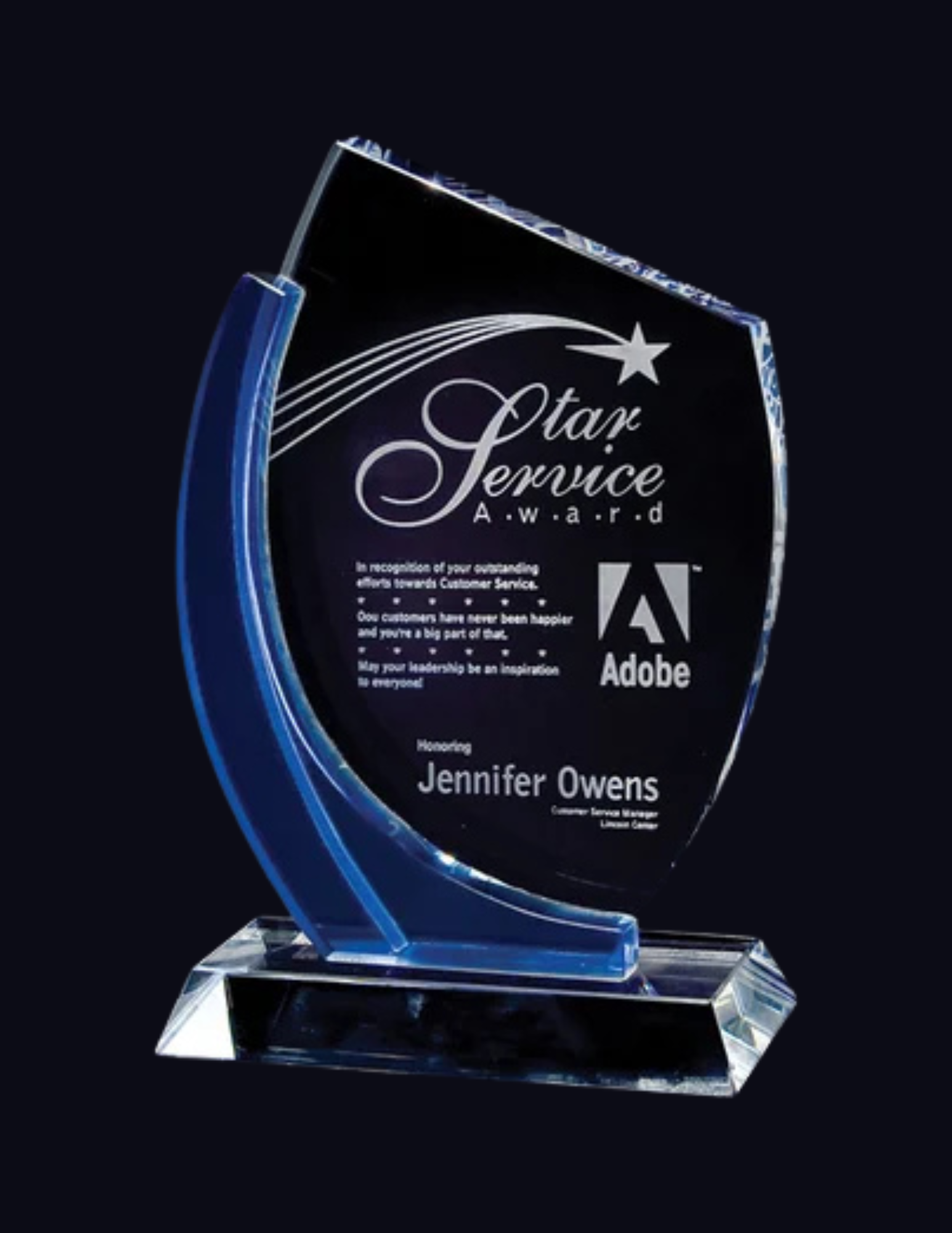 Chesapeake Crystal Award- 3 Sizes (Engraving Included)