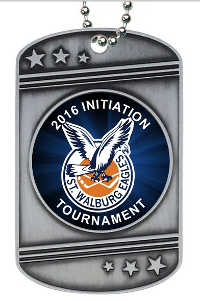 Custom Hockey Dog Tag 2" (Includes Beaded Chain)