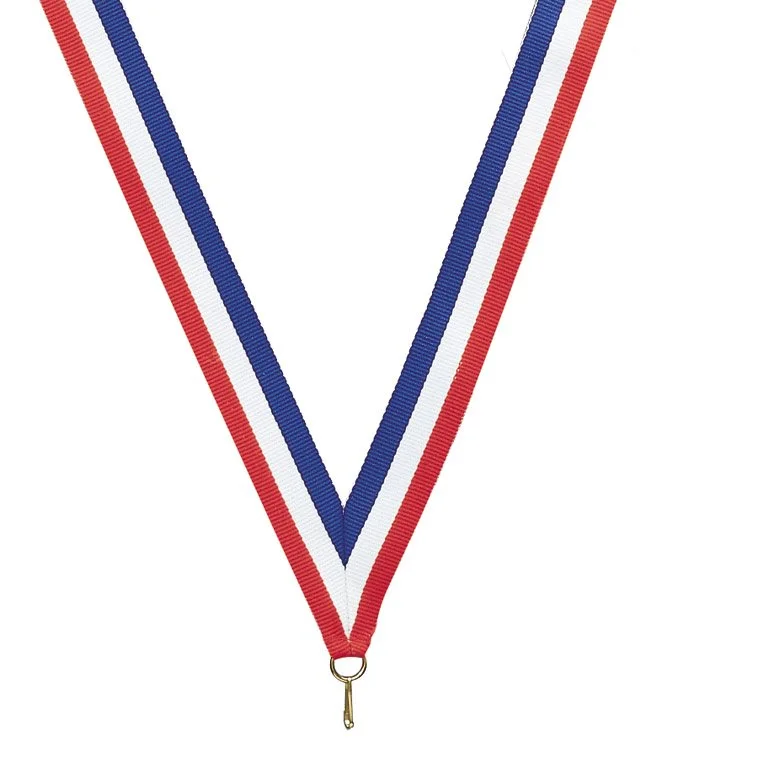 Red White Blue Ribbon with snap clip 7/8"