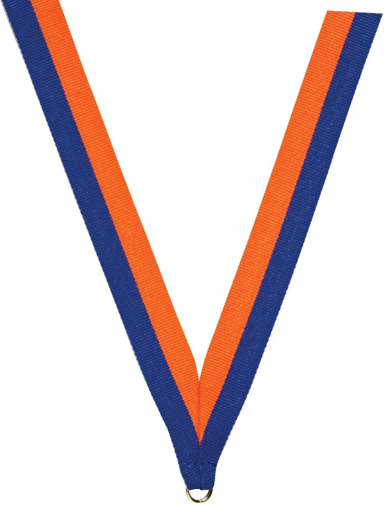 Blue and Orange Ribbon with snap clip 7/8"