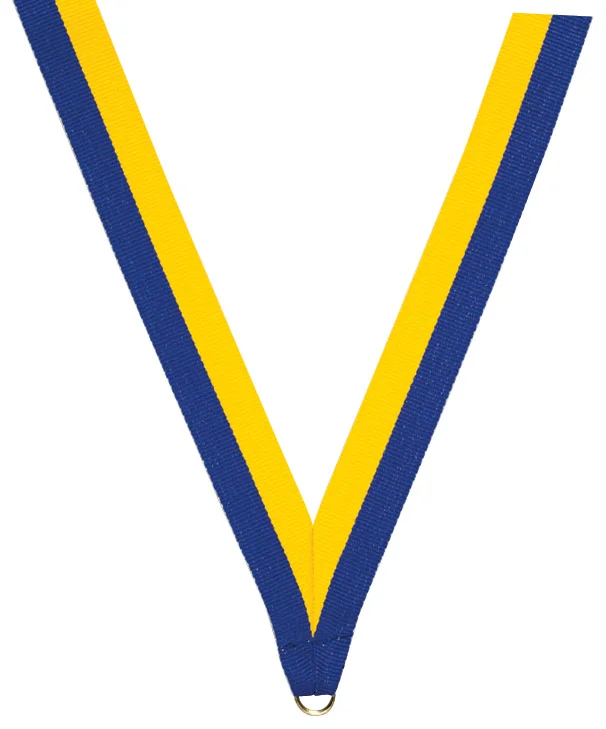 Blue and Yellow Ribbon with snap clip 7/8"