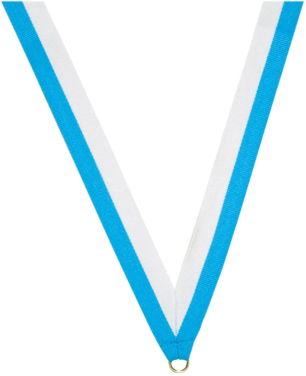 Light Blue and White Ribbon with snap clip 7/8"