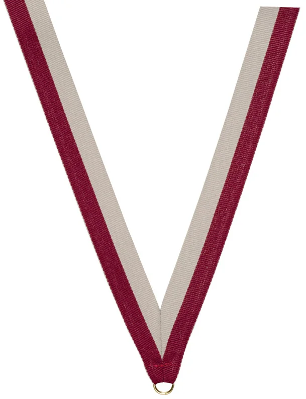 Maroon and Grey Ribbon with snap clip 7/8"