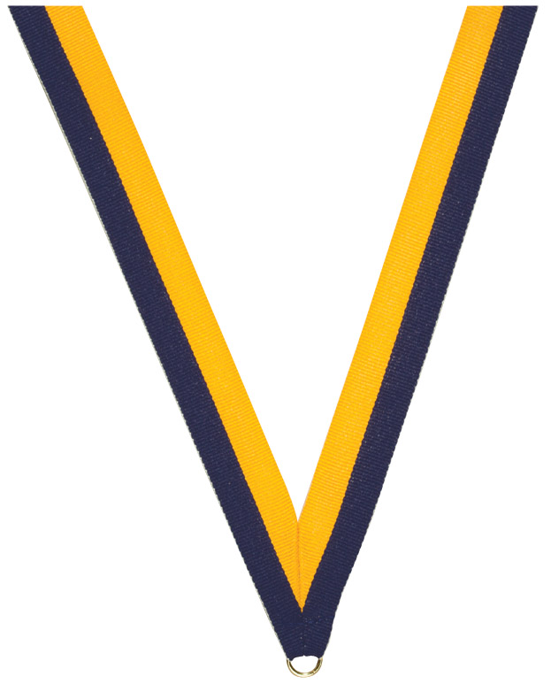 Navy and Gold Ribbon with snap clip 7/8"