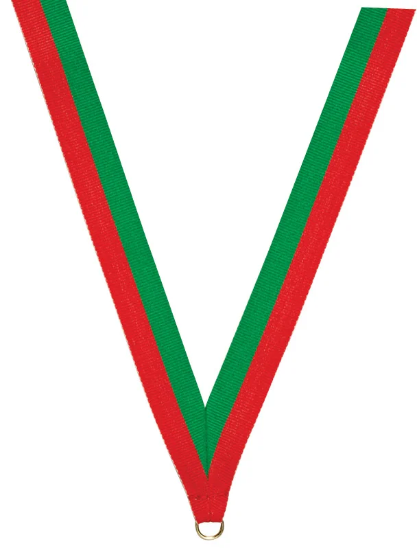 Red and Green Ribbon with snap clip 7/8"