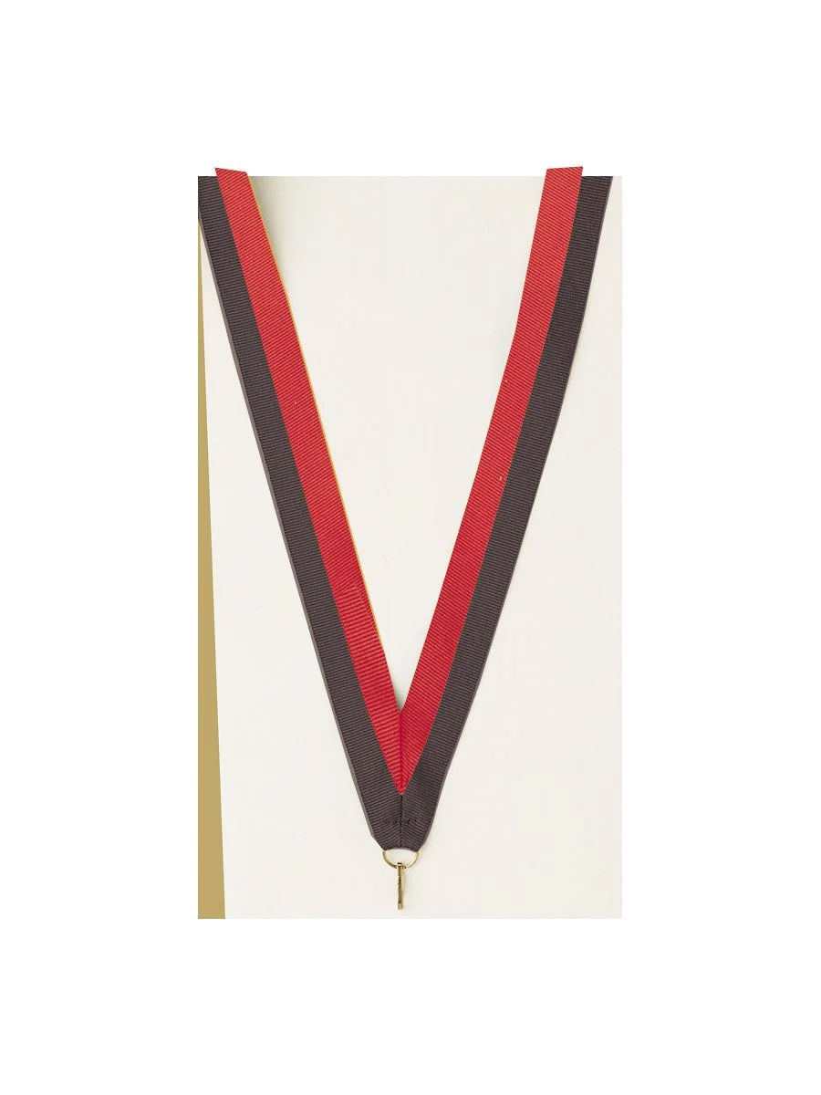Red and Black Ribbon with snap clip 7/8"