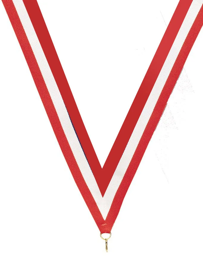 Red White Red Ribbon with snap clip 7/8"